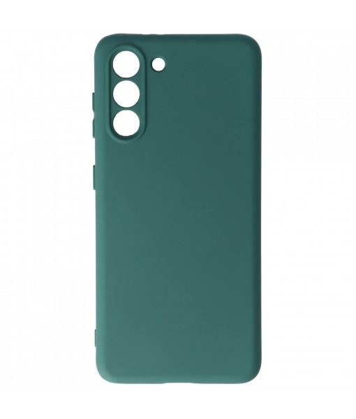 Husa Samsung Galaxy S22, SIlicon Catifelat cu interior Microfibra, Verde Midnight